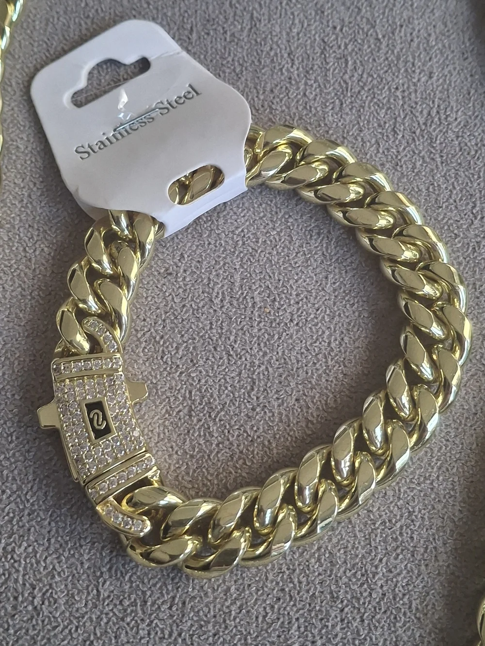 Gold-Tone Cuban Link Necklace & Bracelet Set